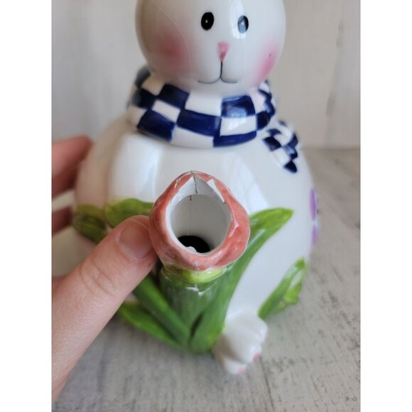 Mercuries Rabbit bunny AS IS Teapot spring tulip - Picture 5 of 16